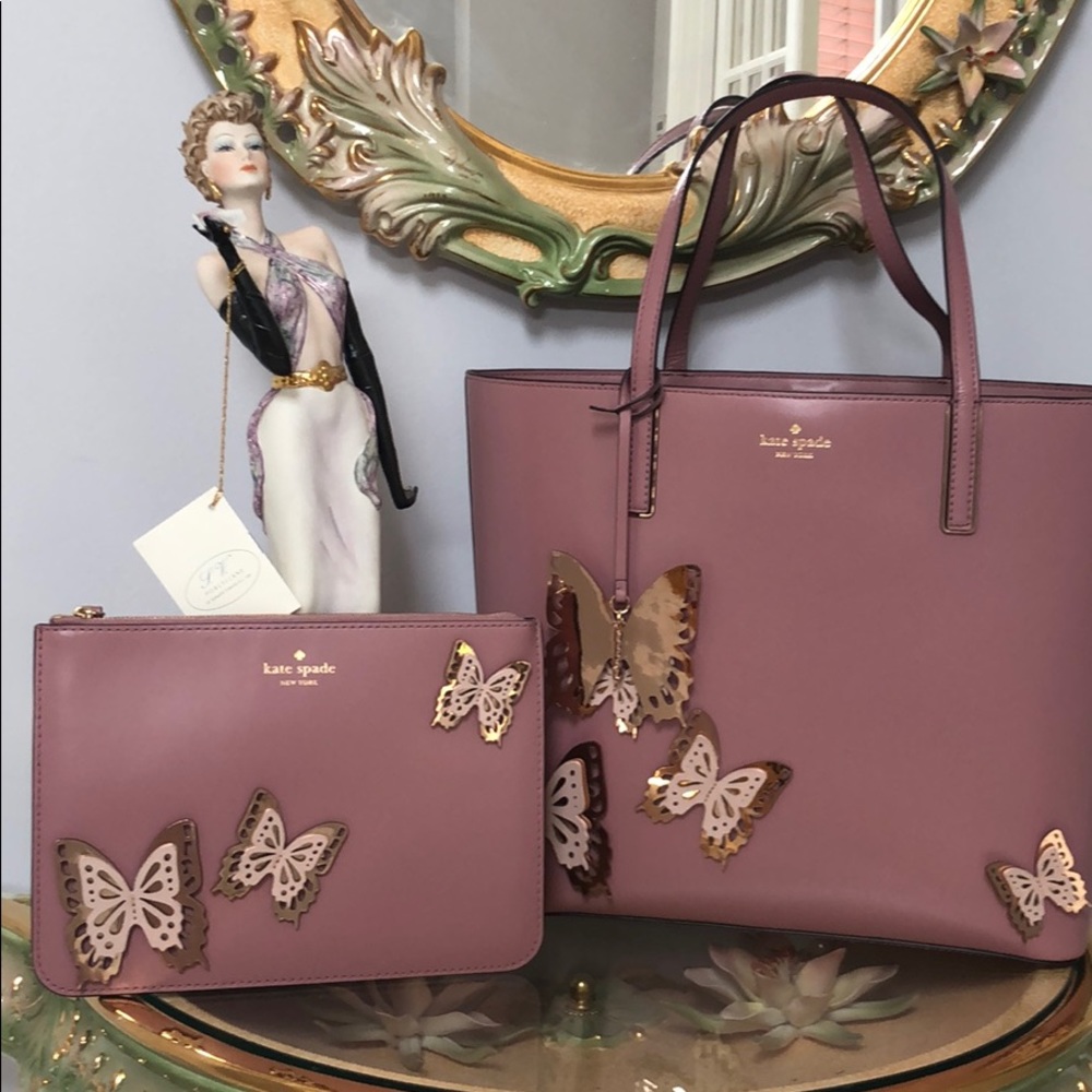 Kate Spade Dusty Peony Tote set